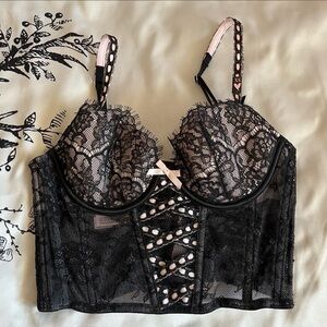 Victoria's Secret Dream Angels Lightly-Lined Lace-Up Corset Bra Top